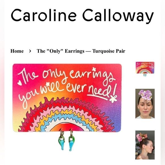 Turquoise glass peppercino 14k gold plated hoop drop earrings NWT - Picture 1 of 6